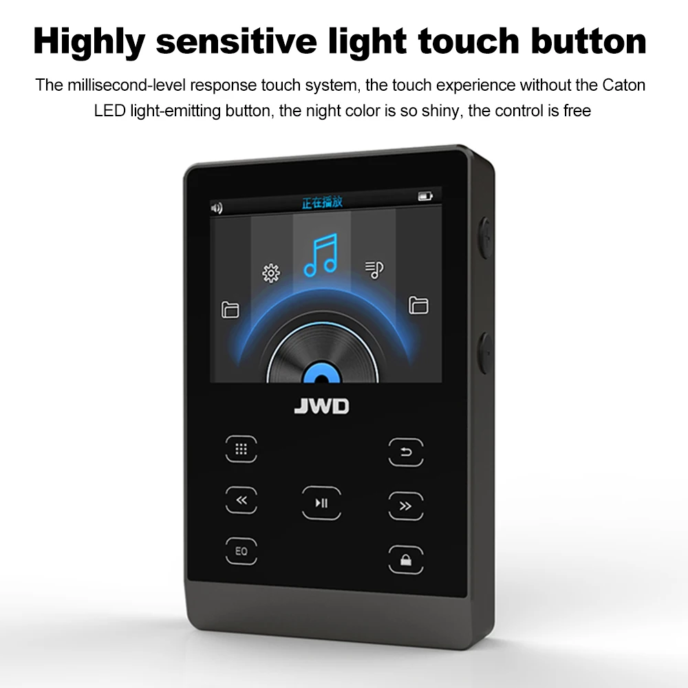 JWD JWM-107 16 Гб Bluetooth MP3 плеер Металл HiFi музыкальный плеер DAC APE FLAC Loseless аудио плеер сенсорная кнопка с TF слот для карты