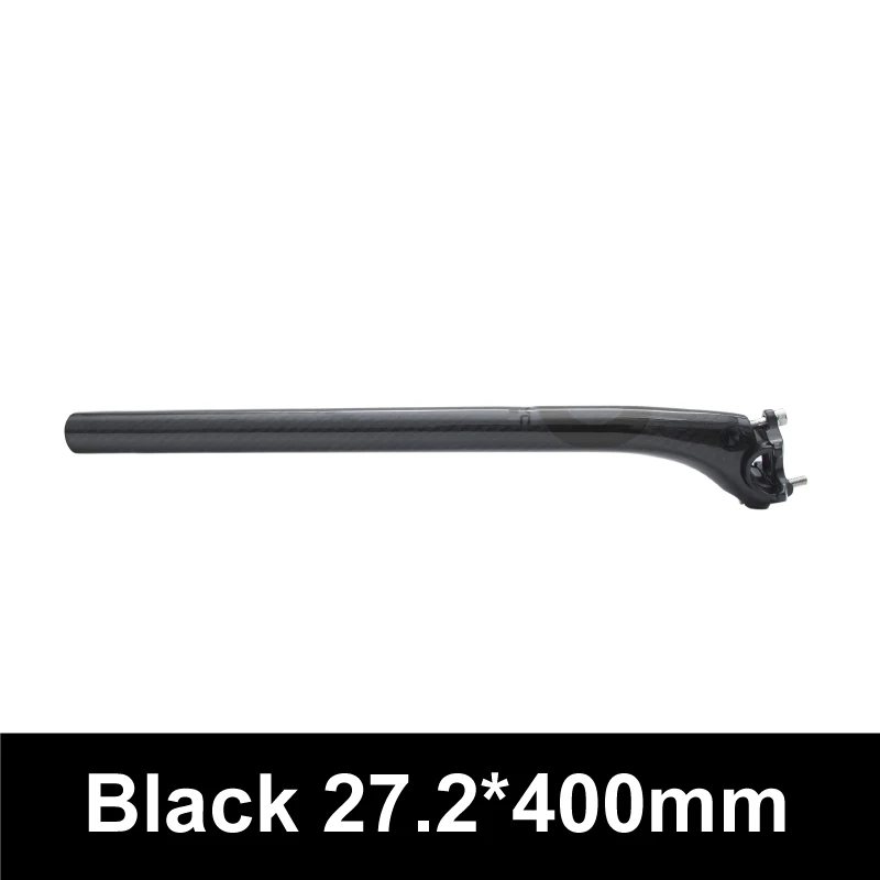 Black 27.2X400mm Ультралегкая супер сила MTB велосипед или для шоссейного велосипеда, углеродный руль для велосипеда параллельно седлодержателях Запчасти 27,2/30,8/31,6*350/400 мм - Цвет: Black 27.2X400mm
