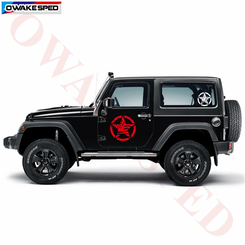 2 шт. виниловые Стикеры для Jeep Ford с флагом США|Наклейки на автомобиль| |