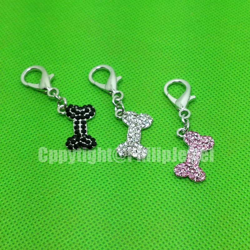 Модные Кристаллы металлические кости для собак застежка-коготь украшение