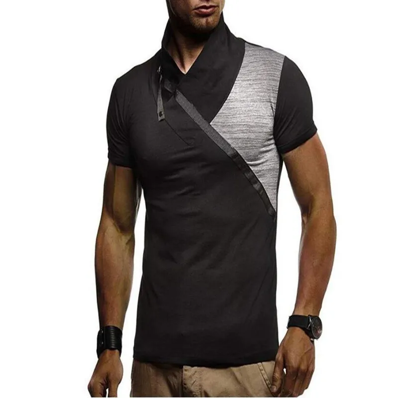 Последняя мужская футболка с короткими рукавами воротник ворсом со