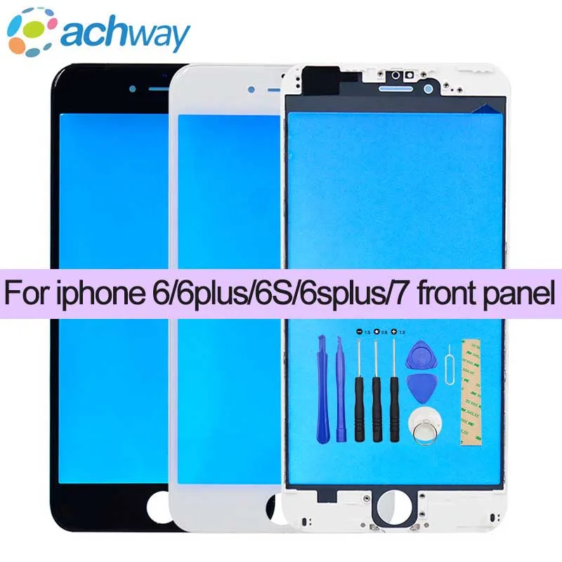 Внешнее стекло внешнее Стекло объектива Запасная часть+ Рамка для iphone 6 6S plus/7/7 Plus Топ ЖК-дисплей сенсорного экрана+ инструменты для iphone 6/7 передней панели
