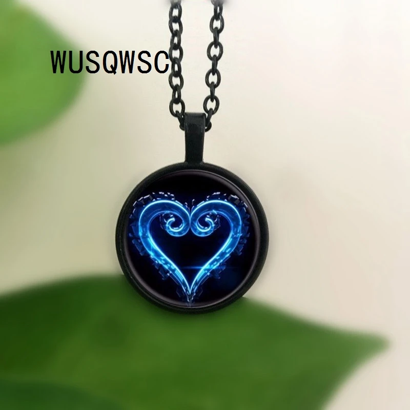 WUSQWSC Королевство Сердца эмблема символ стеклянное ожерелье с подвеской s колье