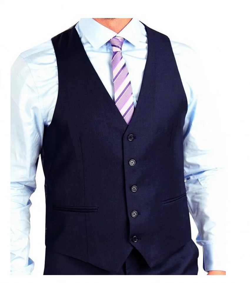 Мужской приталенный костюм комплект из 3 предметов: блейзер + жилет штаны