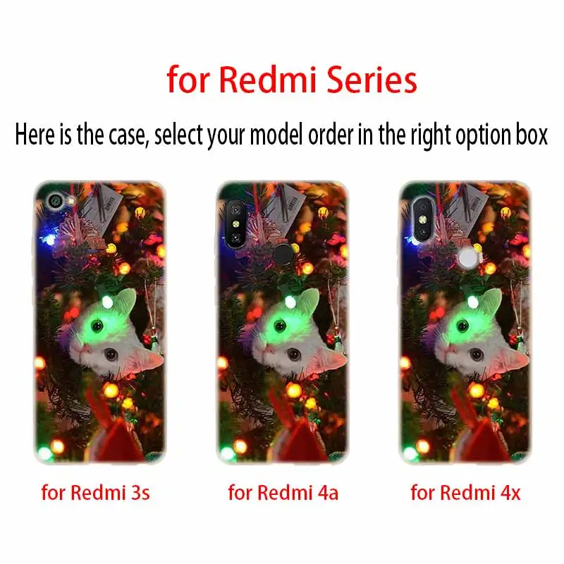 Силиконовый прозрачный чехол с рождественским котом для Xiaomi Redmi Note 10 9 8 7 6 5 Pro Max 9T 8T