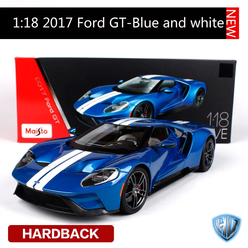 38134 Maisto 1:18 Ford GT спортивный автомобиль Hardback светло-голубой литой модельный автомобиль игрушка в коробке 38134 - Цвет: 38134