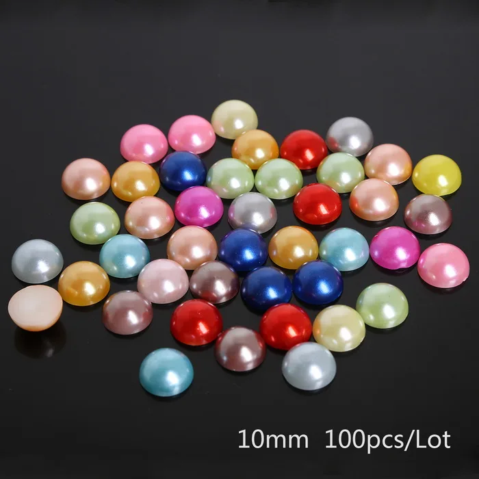 10mm half round 20-1000 намоток Mix 37 Цвета жемчуг имитация кабошон одежды декор с изображением сердечка цветка бусины ABS принадлежности DIY Швейные аксессуары - Цвет: 10mm half round