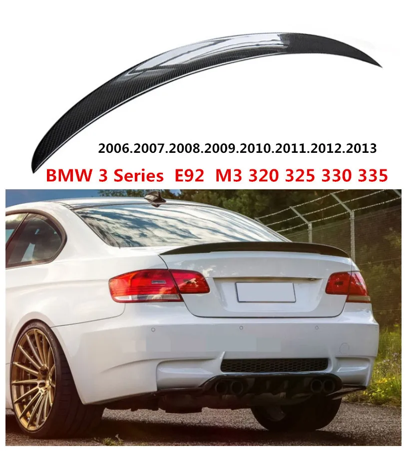 HLONGQT спойлер из углеродного волокна для BMW 3 серии E92 M3 320 325 330 335 2006 2013 Высокое