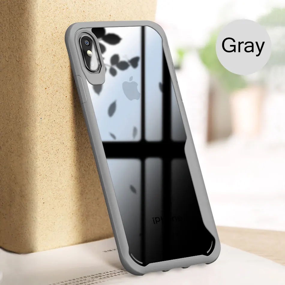 Силиконовый противоударный чехол на айфон IPhone 6 6s 7 8 XR XS Max X роскошное стекло чехол для IPhone 6 6s 7 8 плюс XS XR чехол - Цвет: Grey