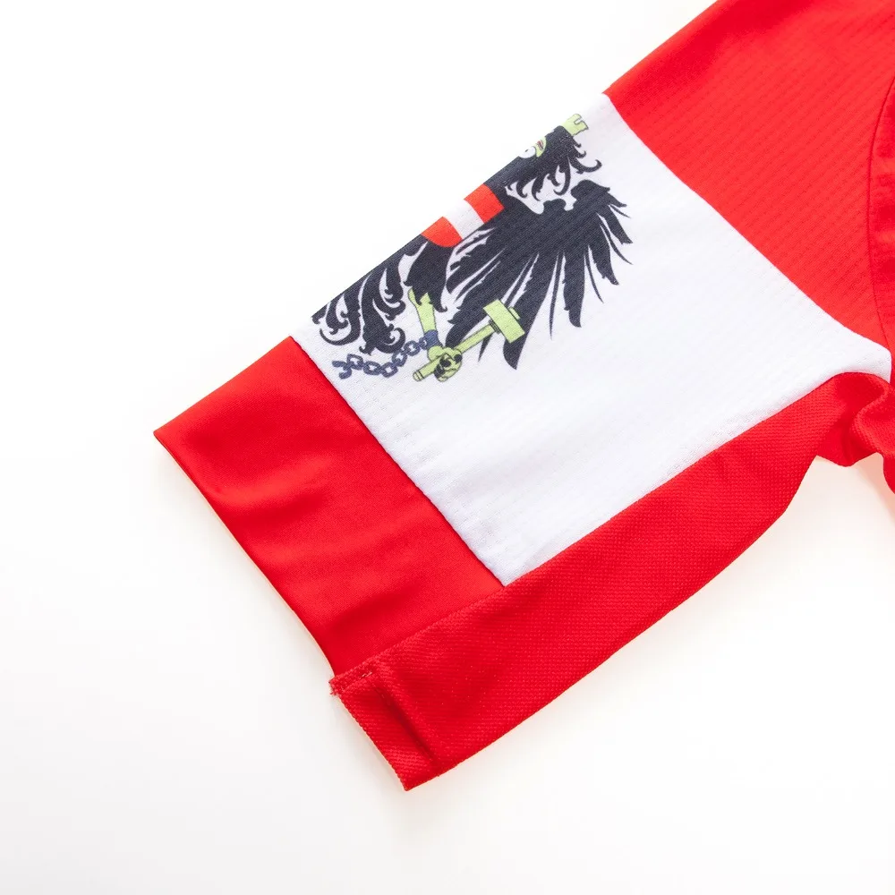 Мужская велосипедная Джерси одежда Ropa Ciclismo Maillot велосипедная майка летняя велосипедная MTB рубашка Топ Спортивная одежда Австрия команда красный