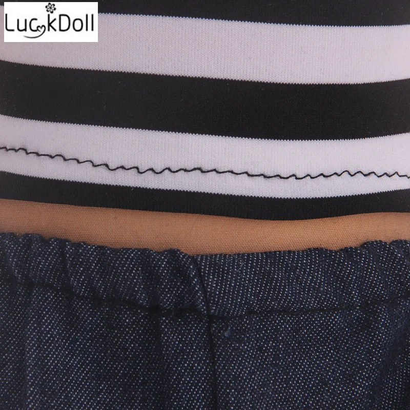 Топ Без Рукавов LUCKDOLL + джинсы для 18 дюймовых американских кукол и 43 см лучший