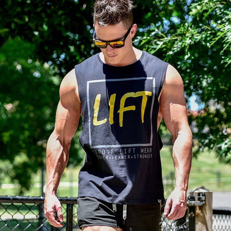 Мужские жилет чистый цвет мышцы братья Бодибилдинг Спорт без рукавов Упражнение