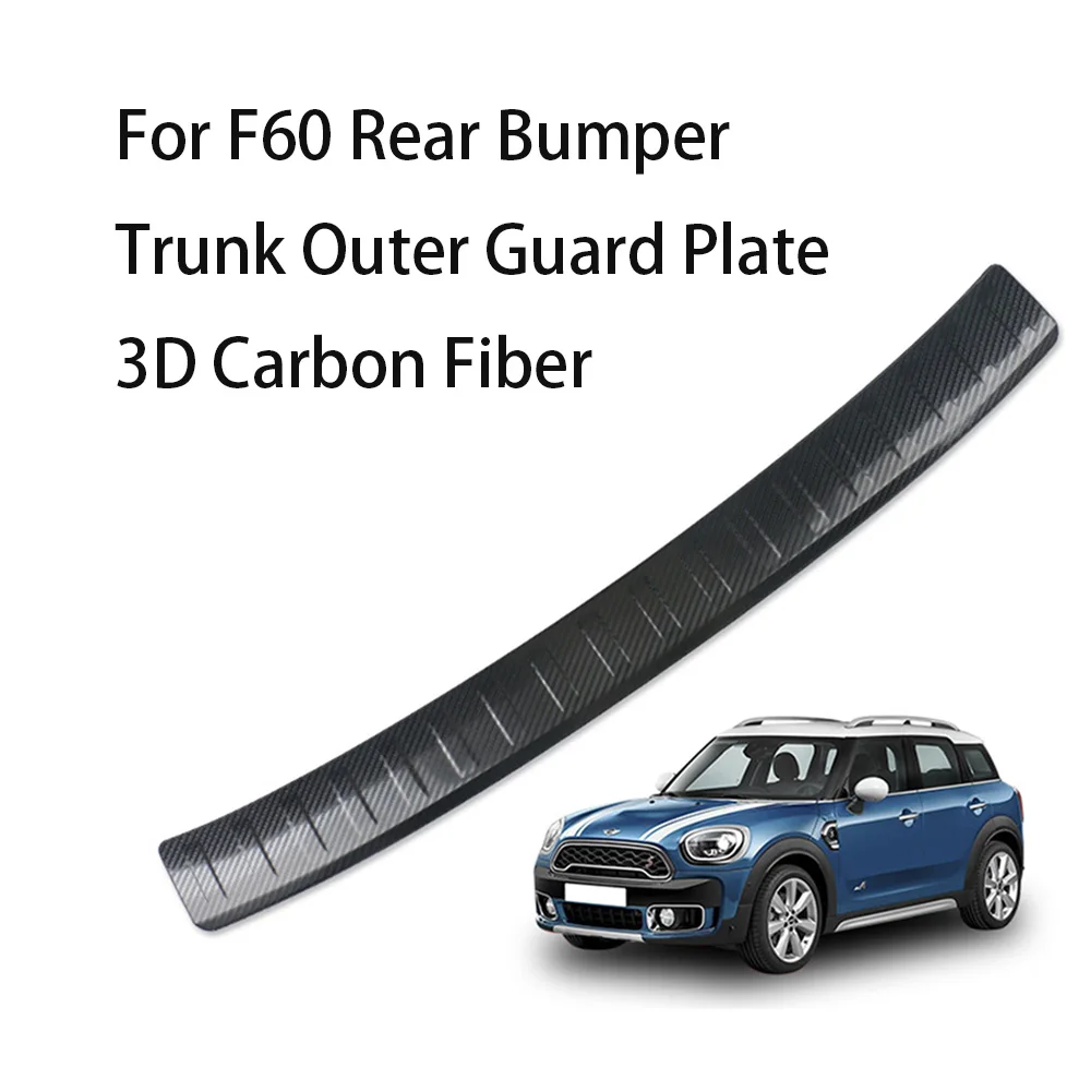 F60 Carbon Outer Автомобильный бампер для багажника задняя внутренняя внешняя пластина защитная накладка наклейка для Mini Cooper F54 F55 F56 F60 аксессуары - Название цвета: F60 Carbon Outer