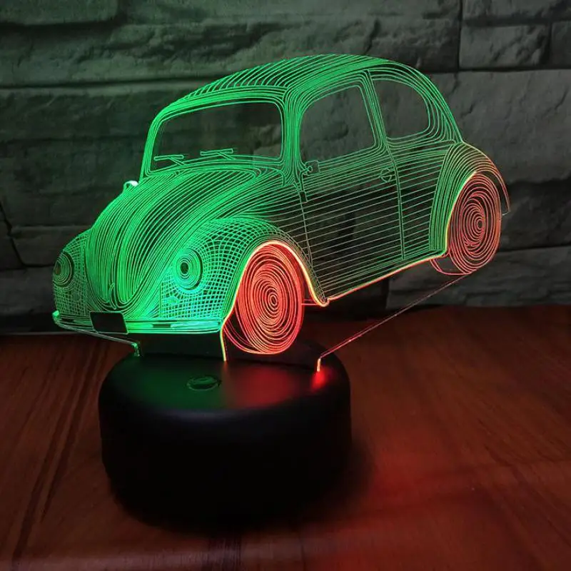 Автомобильные 3d визуальные ночные настольные лампы для гостиной светильник