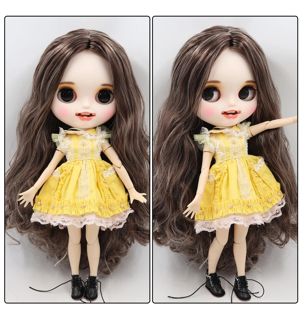 ICY factory шарнирная кукла blyth toy индивидуальные лица 30 см пользовательские куклы белая кожа сустава тела матовое лицо с зубами брови