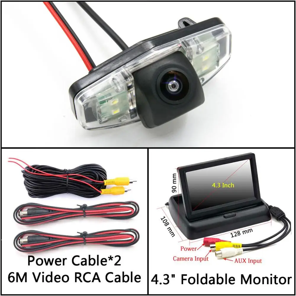 Cam N 4.3 inch Fold 175 градусов HD камера заднего вида для Honda Accord 2001 2002 2003 2004 2005 2006 2007 2008 2009 2010 монитор парковки автомобиля - Название цвета: Cam N 4.3 inch Fold