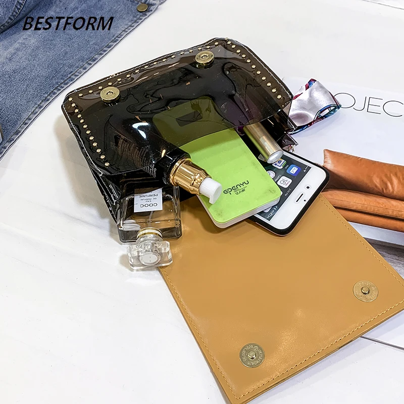 BESTFORM прозрачные гелевые сумки для женщин мини цепь роскошная женская сумка на