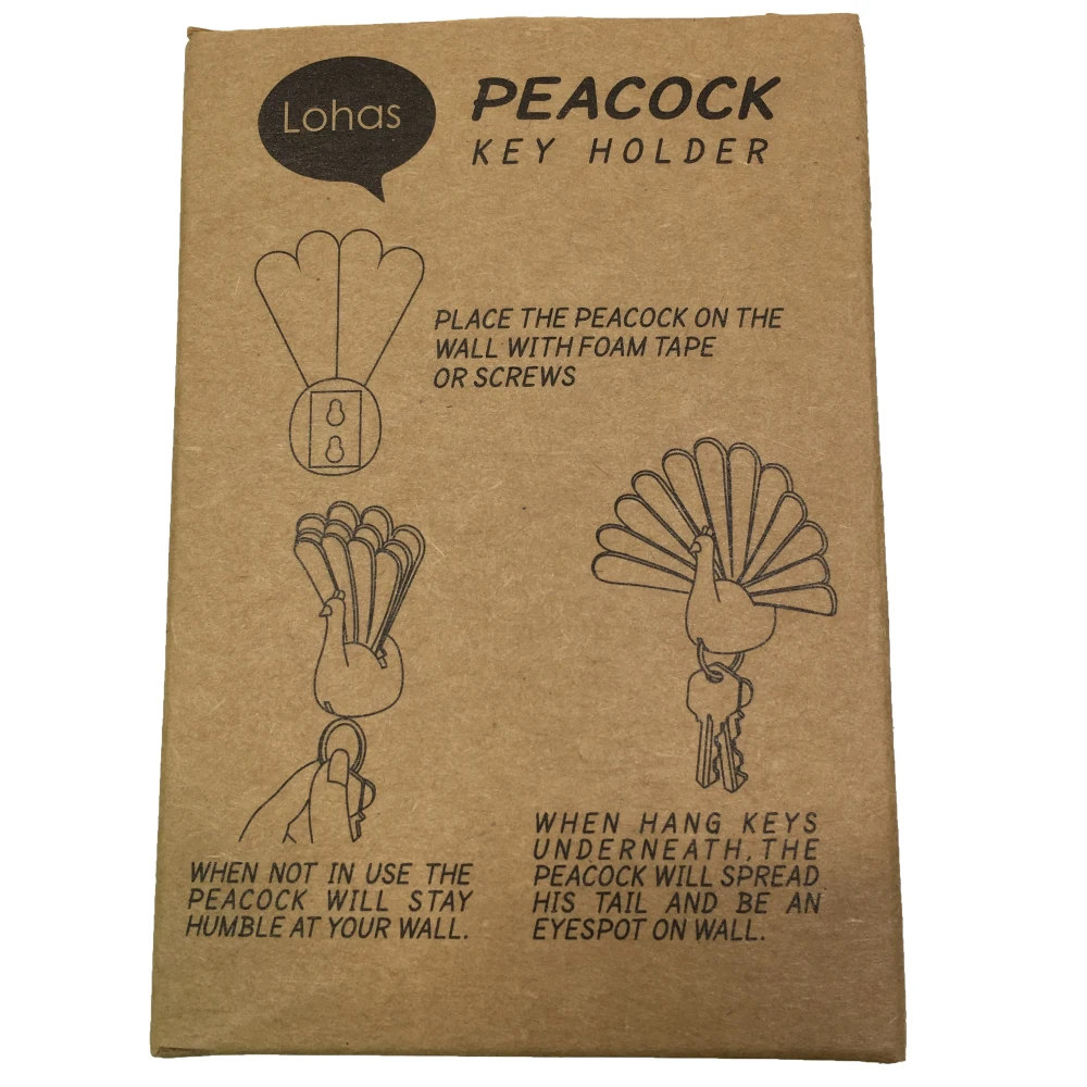 Бесплатная доставка 1 шт. форма павлина настенный для ключей стойка эксклюзивный