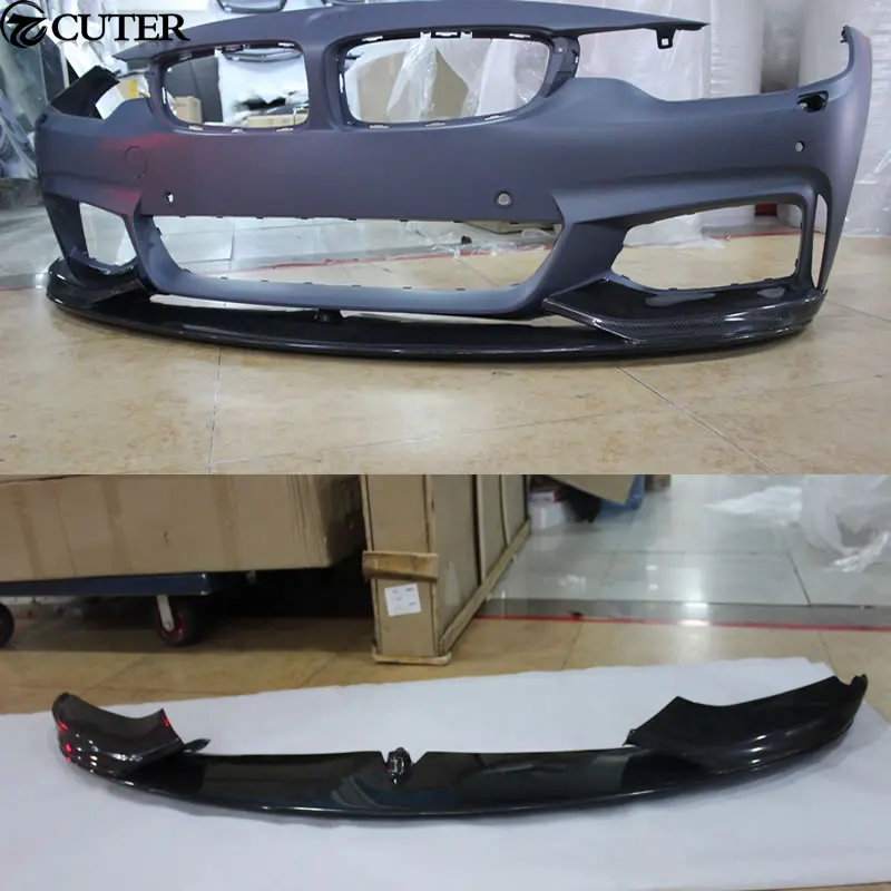 P Style F32 4 серии задний бампер из углеродного волокна для BMW F33 2014UP|front bumper lip|bumper lipfront