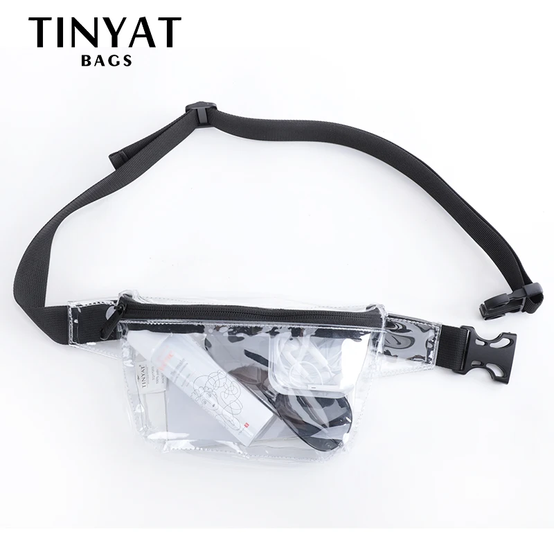 Прозрачная поясная сумка TINYAT, Желейная Женская поясная сумка, поясная сумка для девушек, кошелек для телефона, денег, Женский кошелек на плечо, поясная сумка