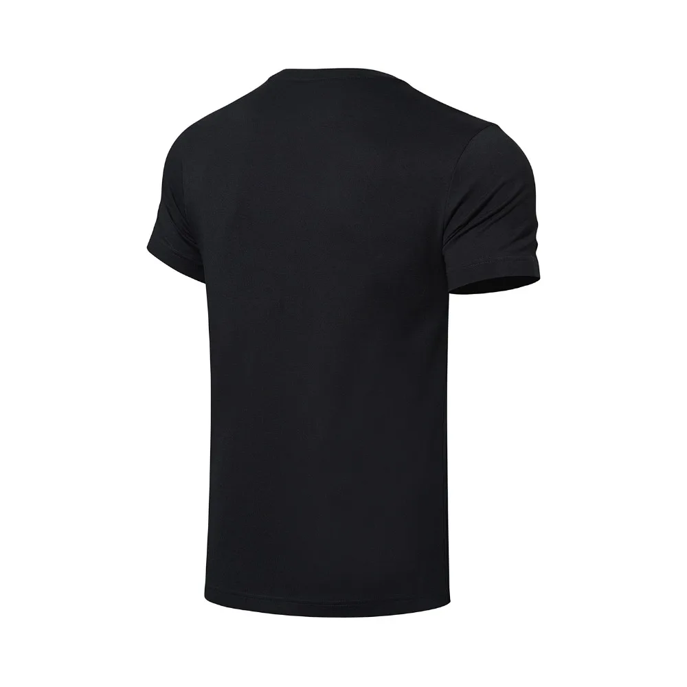 Li-Ning мужские модные дышащие футболки из 63% хлопка 37% полиэстера с подкладкой