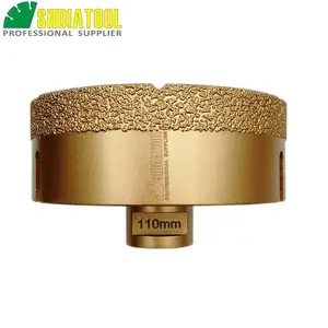 SHDIATOOL Диаметр 110 мм M14 ВАКУУМНОЙ ПАЙКИ Diamond бурения коронки 15 мм Diamond высота Гранит дрель Мрамор Керамика отверстие пила