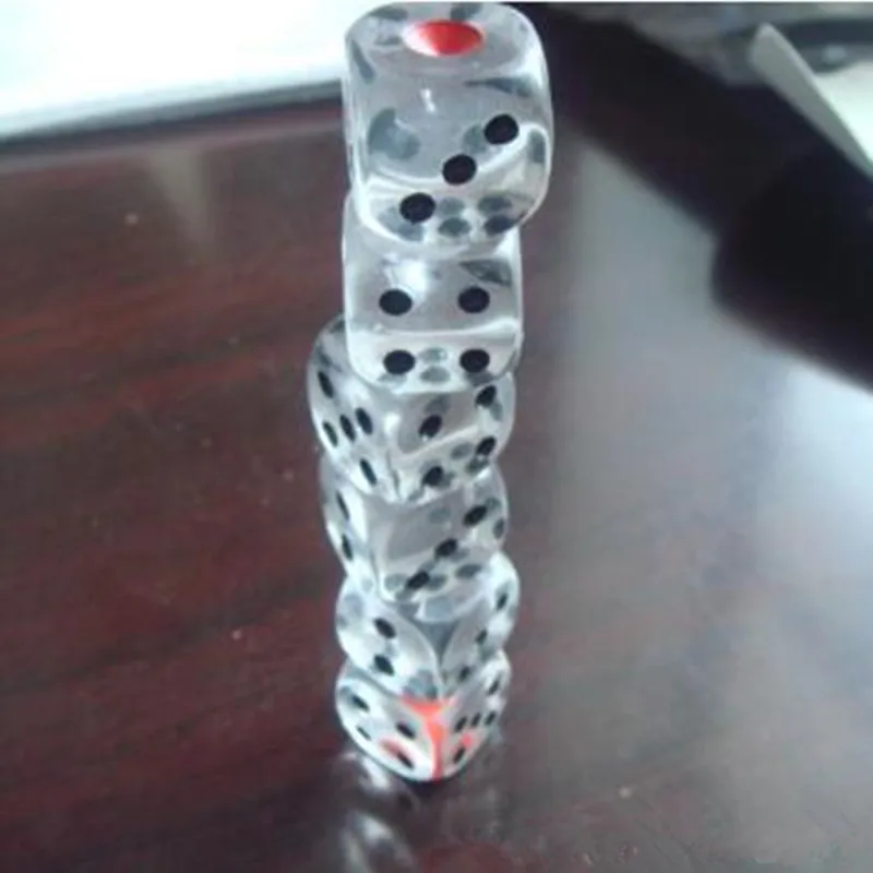 

6Pcs/set foreign trade hot 19MM round transparent dice, red dice collection
