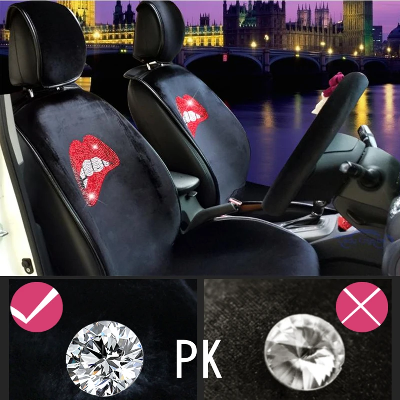 Ladycrystal Hot Lips автомобильный Стильный чехол для сиденья для девочек и женщин, женский чехол для сиденья с бриллиантовым кристаллом, аксессуары для интерьера