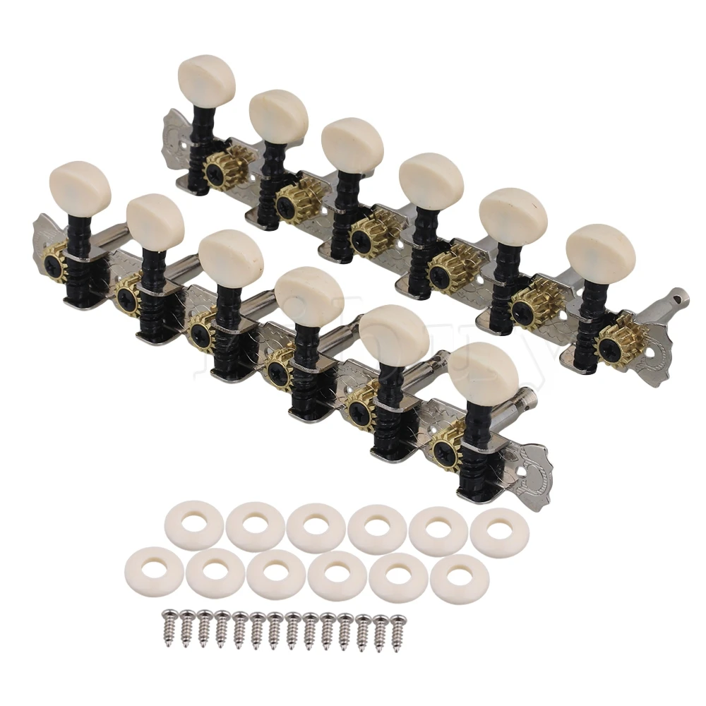 Гитарные Колки Yibuy 12 струн черный стержень 6 r6l гитарные детали|Детали и