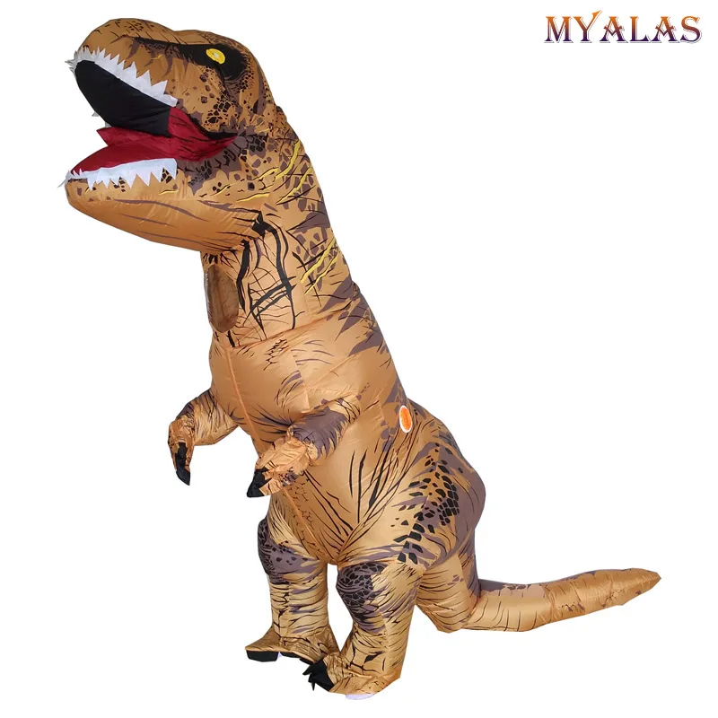 Purim Dinosaur T REX INFLATABLE Costumes for women Blowup T-Rex Halloween costume mascot white blue purple color | Тематическая