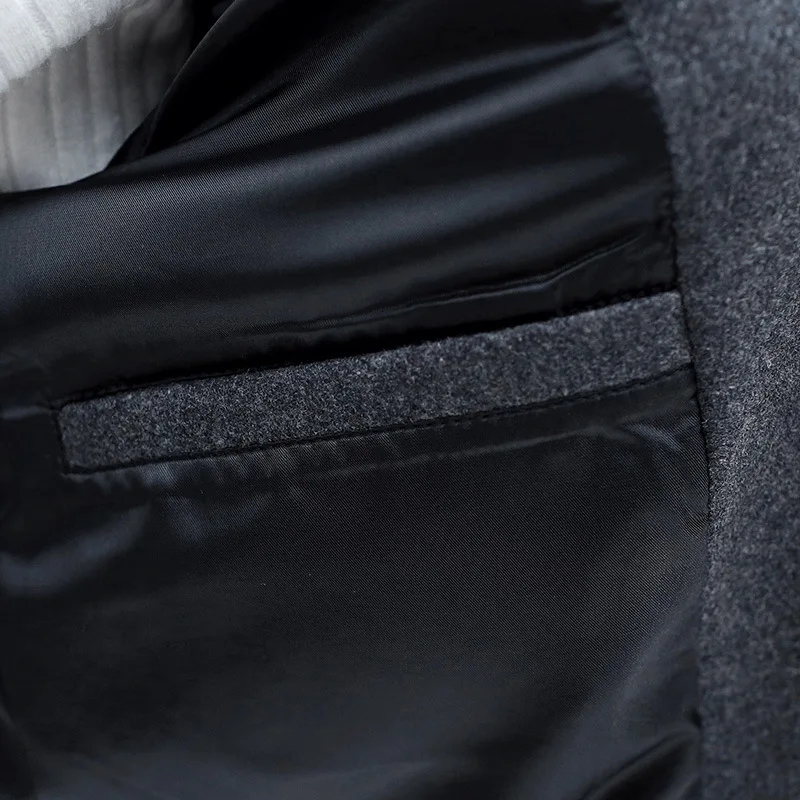 

Long casual wool coat for men's cashmere overcoat in autumn and winter Coat men's section Slim student wool coat new fashion