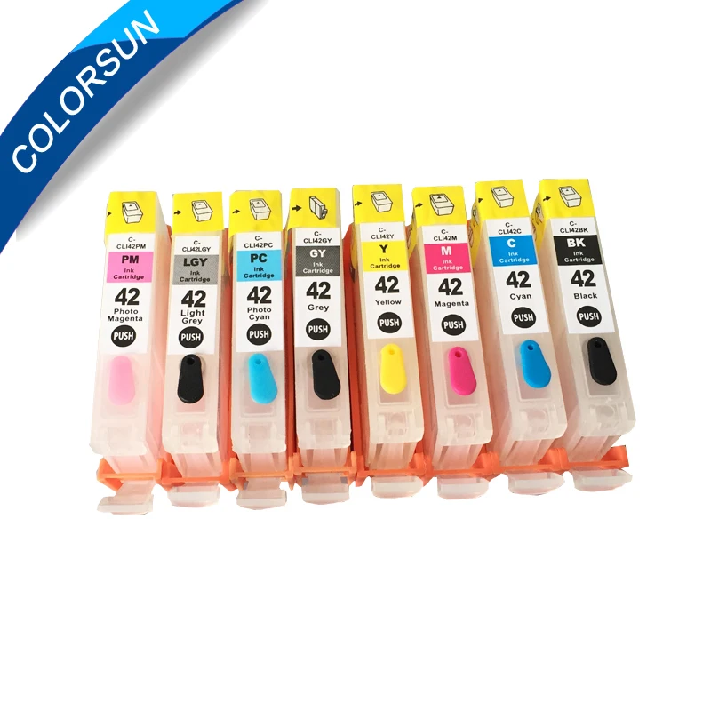 8 цветов для Canon CLI 42 многоразовый картридж принтера Pro 100 Pro100 с чипами ARC|cartridge for