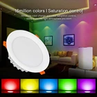 MiBoxer FUT065 18 Вт RGB + CCT светодиодные светильники Цвет температуры Яркость Регулируемый Беспроводной WI-FI приложение Управление AC100-240V