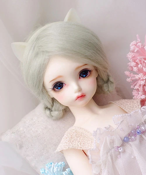 BJD кукла натуральный мех парик для 1/3 1/4 1/6 BJD кукла премьер-зеленый длинные прямые парики 9-10 см, 12 см, 14 см, 16-17 см 18-19 см 20-21 см 22-23 см