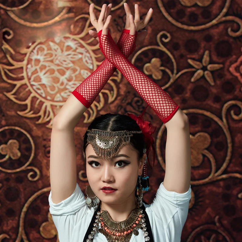 2018 Women Dancewear Belly Dance Costume Accessories Arm Sleeves Adjustable Meshy Net Armbands Tribal Fusion | Тематическая одежда