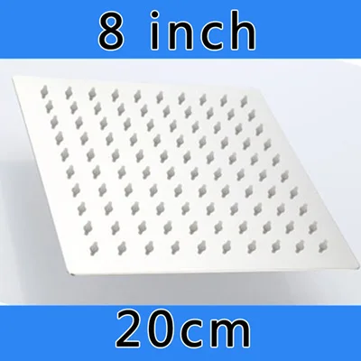 Square 8 inch 6 ''8'' дюймовый круглый квадратный ультра тонкий большой дождевой насадка для душа из нержавеющей стали панель большой водный ток Ванная Комната Верхний спрей для душа - Цвет: Square 8 inch