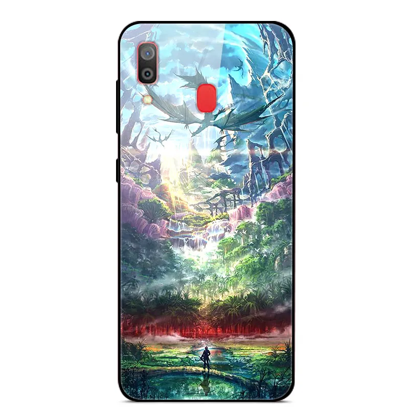 26 B для samsung Galaxy A30 чехол A 30 стеклянный жесткий чехол для телефона s для samsung Galaxy A30 чехол A20 Мягкий Бампер закаленное покрытие 6,4 - Цвет: 26