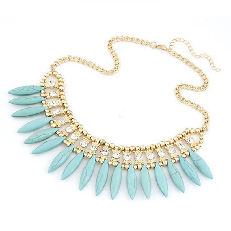 Женский чокер на цепочке с кристаллами массивное ожерелье нагрудник|bib necklace|fashion