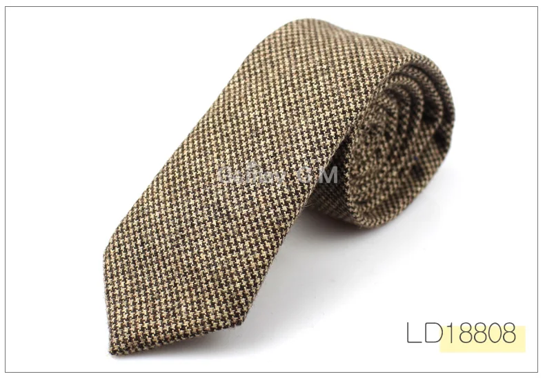 Fashion Wool Ties For Men Skinny Solid Casual Neckties Corbata Slim Striped Necktie for Wedding Gift Suit Cravat Accessories - Цвет: LD18808