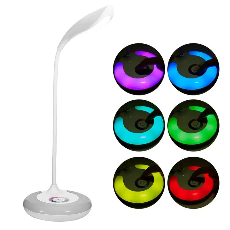 USB Перезаряжаемые dimmable настольная лампа сенсорный 256 Цвета изменение Гусенек |