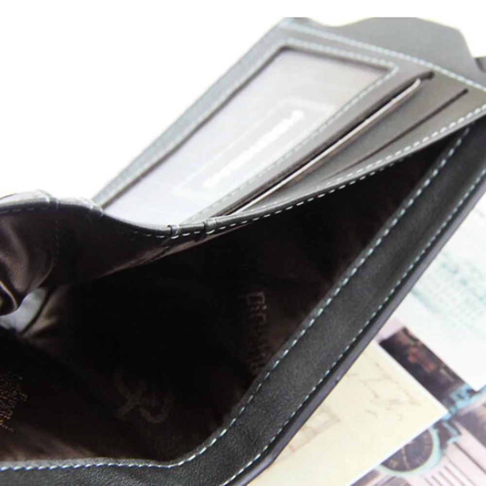 Мужской короткий кожаный кошелек двойного сложения клатч с несколькими