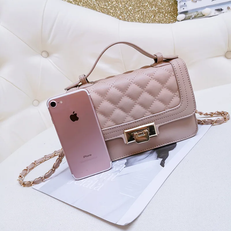 

CASMOR Lady Diamond Lattice handbag Brand Plaid Leather Messenger Bags High Quality Shoulder Crossbody Chain Bag Women Fashion