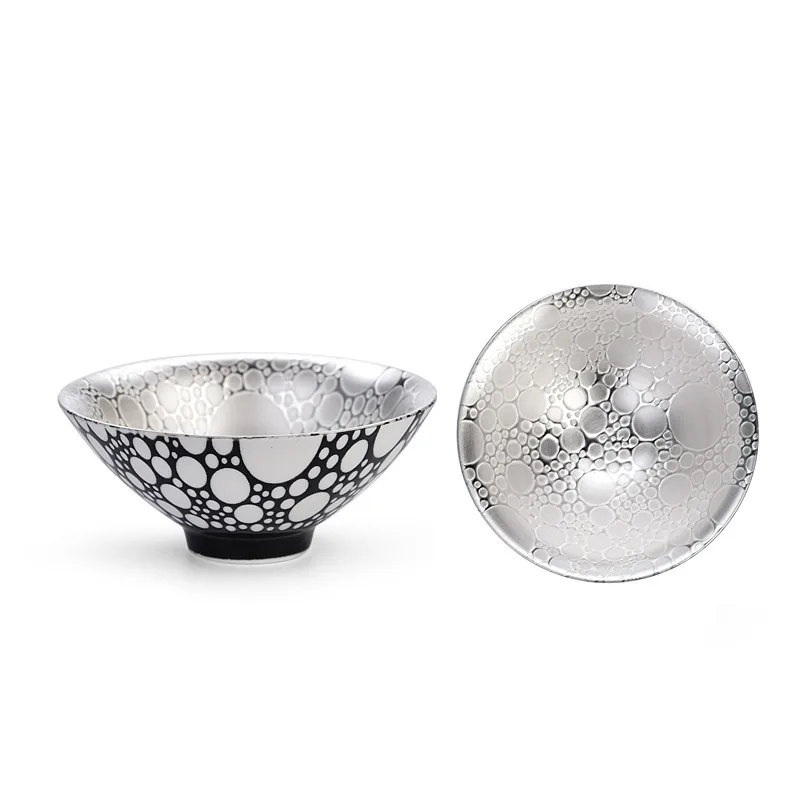 Серебряная чашка 999 чистого серебра ручной работы керамическая инкрустированная Серебряная позолоченная чашка teamaster