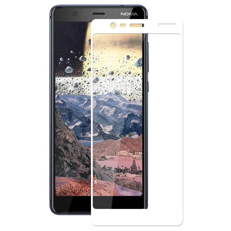 Полное покрытие закаленное стекло для Nokia 5 2018 Защита экрана 1 пленка ультра