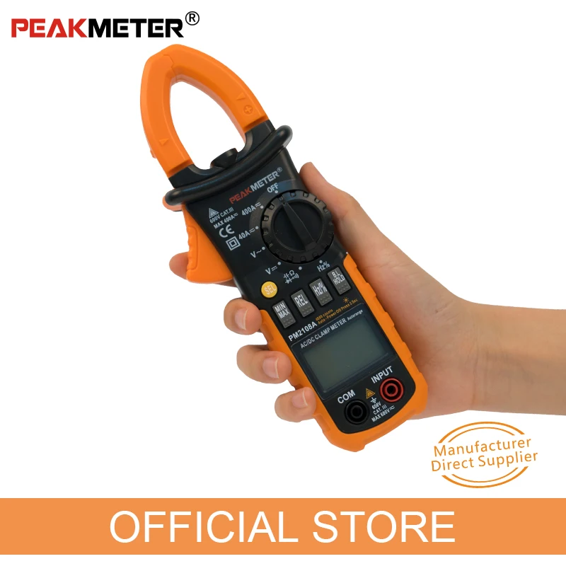 Официальный PEAKMETER PM2108A цифровой AC DC Токоизмерительные клещи 4000 отсчетов Емкость Сопротивление частоты заземления тестер мультиметр