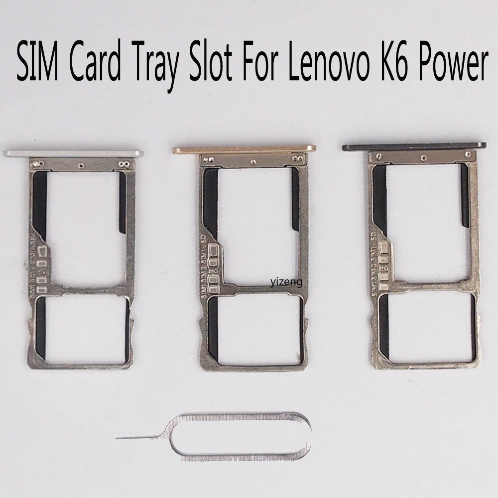 Для Lenovo K6 Power K33a48 SIM карта лоток держатель Слот адаптер гнездо две карты Запасные