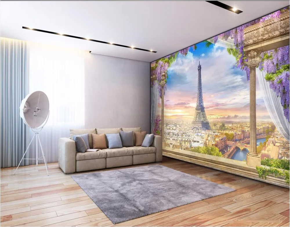 Настенные 3D-обои на заказ рисунок с изображением дворца римских колонн комнатный