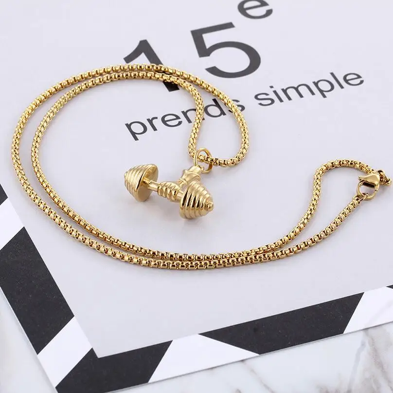 Ожерелье с подвеской в виде гантели из нержавеющей стали | Украшения и аксессуары