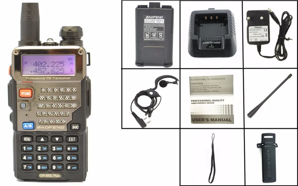 Baofeng UV-5RE + PLUS Walkie Talkies двухдиапазонный Cb удобный охотничий радиоприемник с