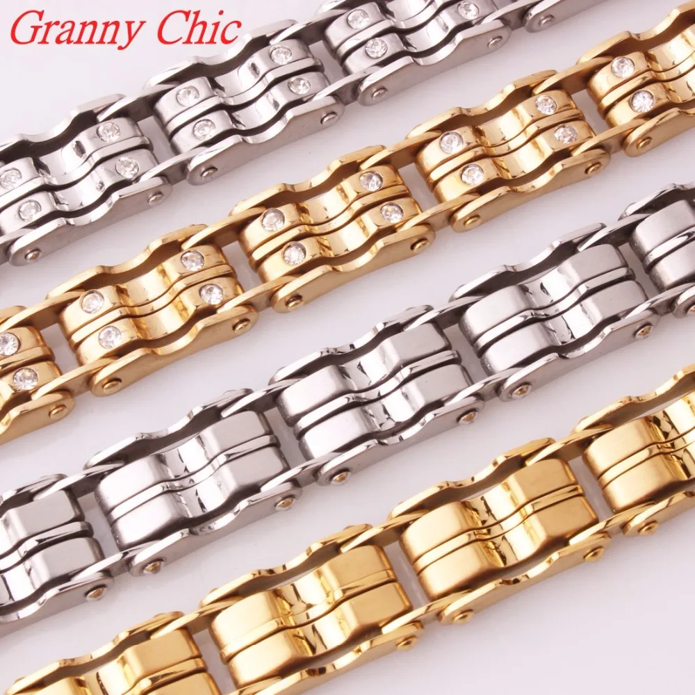 Женские и мужские браслеты с кристаллами серебряное золото 316L нержавеющая сталь